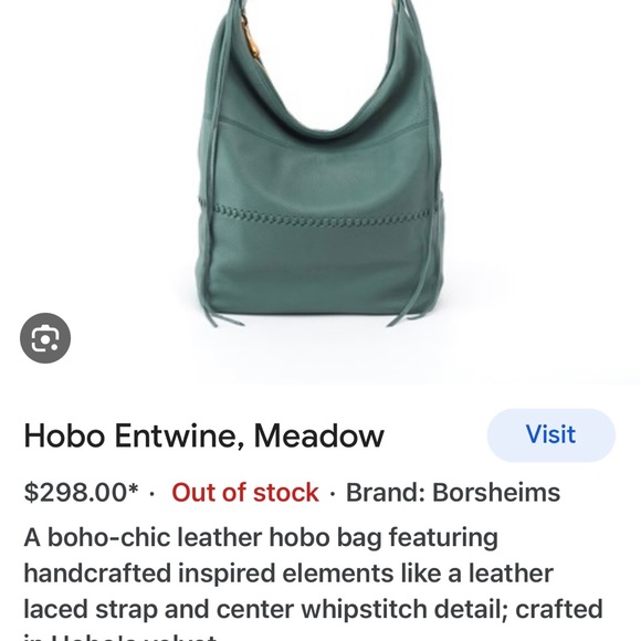 Hobo Entwine Handbag in Meadow.  Brushed Antique Brass Hardware. NWT. - Picture 7 of 8